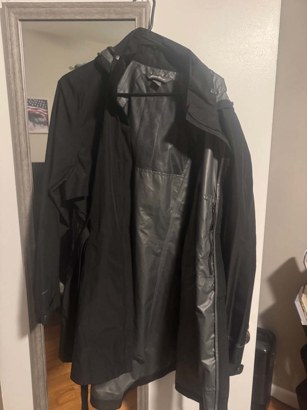 Eddie Bauer Black Waterproof Hooded Utility Jacket